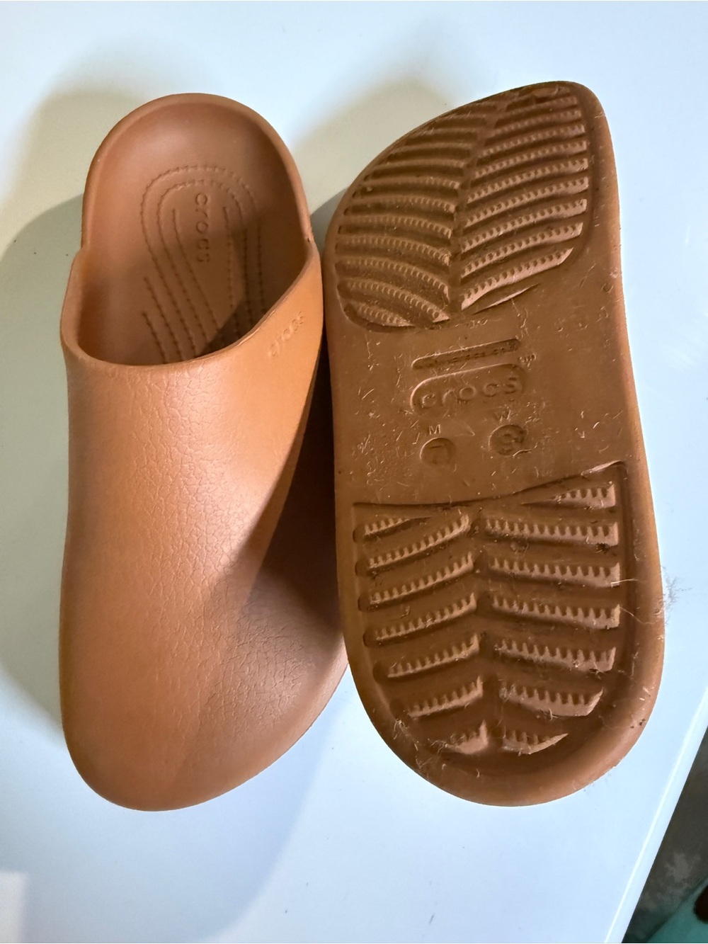 CROCS Tan/Brown Slip-On Clogs
